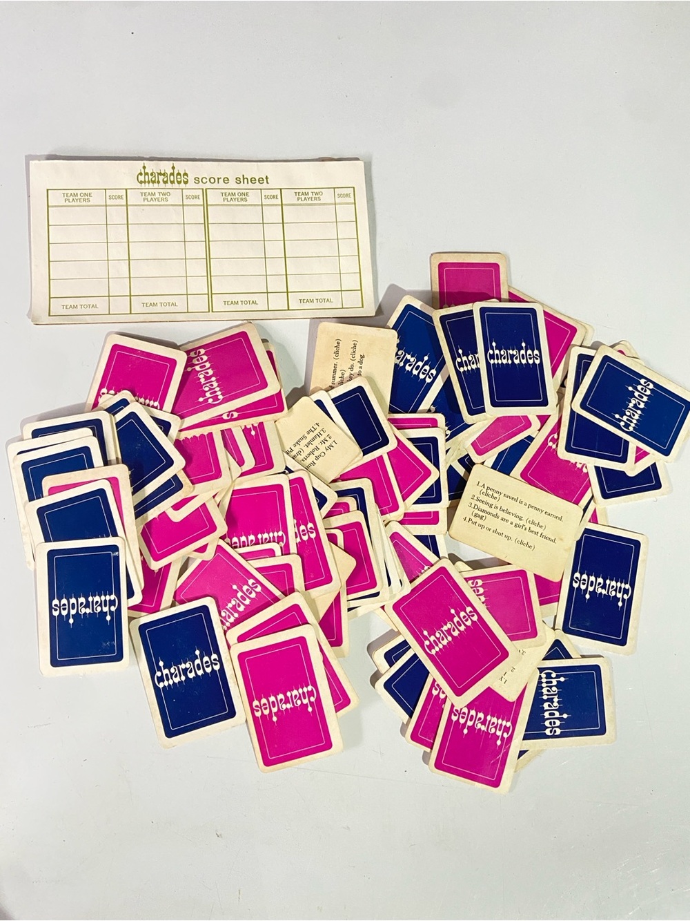 Scrapbooking Junk Journal Vintage Charades Cards Ephemera Lot 1960s